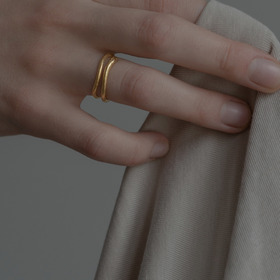 позолоченное кольцо-змея из серебра awakening