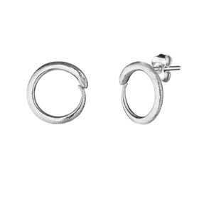 круглые пусеты-змеи из серебра meditation