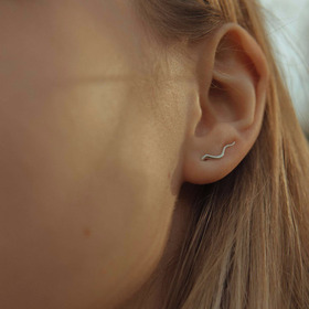 клаймбер-змея из серебра movement на левое ухо