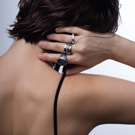 фактурная печатка nox из серебра