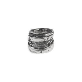широкое фактурное кольцо ccs из серебра