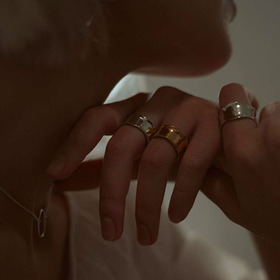 широкое кольцо из серебра sixth sense