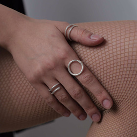 кольцо из серебра со змеей kundalini