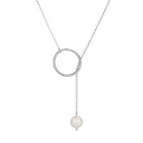 колье-галстук из серебра с белым жемчугом soulmates