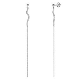 длинные серьги из серебра flow