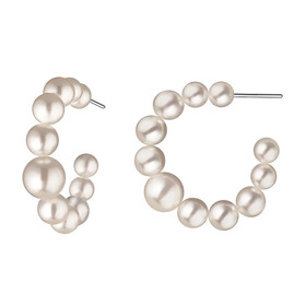 серьги-кольца с искусственным жемчугом sugar