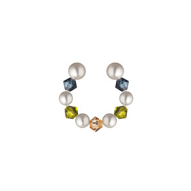 кафф из жемчуга с цветными кристаллами swarovski earth cuff