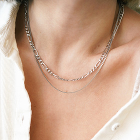 узкая цепочка из серебра vintage