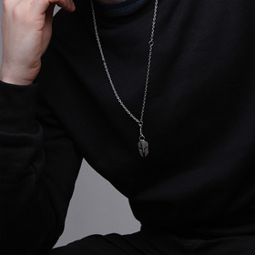 кулон molon labe на модульной цепи из серебра