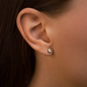 монопусета из золота с бриллиантом astro white star