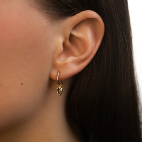 моносерьга из золота с перидотом vrindavan peridote