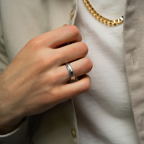 мятое кольцо lux из серебра