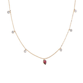 колье из золота с гранатом и лейкосапфирами vrindavan garnet