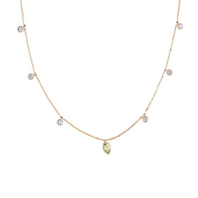 колье из золота с перидотом и лейкосапфирами vrindavan peridote