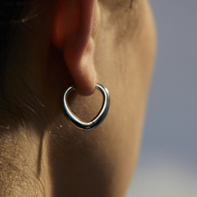 маленькие серьги-кольца из серебра