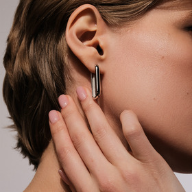 серьги-овалы из серебра