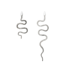 асимметричные серьги serpents из серебра