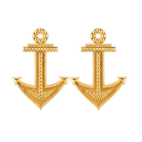 позолоченные серьги в форме якоря