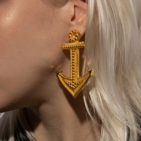 позолоченные серьги в форме якоря