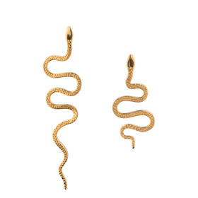 позолоченные серьги serpents из серебра