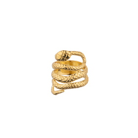 позолоченное кольцо kundalini из серебра