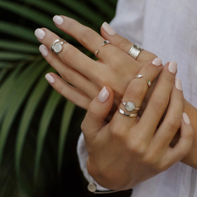 кольцо из серебра круг