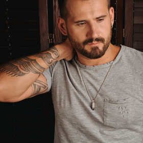 подвеска «белая пуля» из серебра