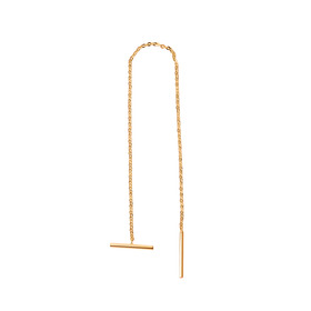 моносерьга протяжка с полоской из желтого золота