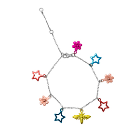 браслет из серебра с подвесками