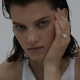 кольцо-печатка blanc из серебра