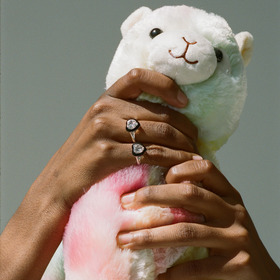 кольцо из серебра с горным хрусталем и черной эмалью