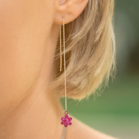 длинные серьги из серебра с разными подвесками