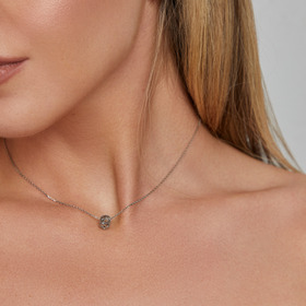 подвеска маленькая “cell mono” silv серебро 925, бел. родий