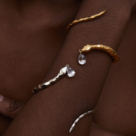 браслет venenum gold, серебро 925, позолота 27k, топаз 2,25 ct