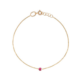 браслет-цепь из желтого золота с рубином