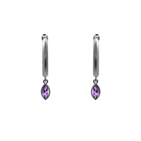 серьги-кольца с аметистом