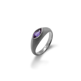 кольцо-печатка с аметистом винтажное