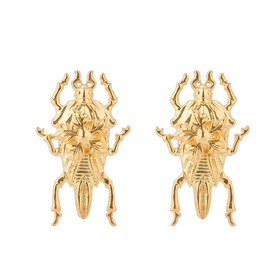 позолоченные серьги-жуки