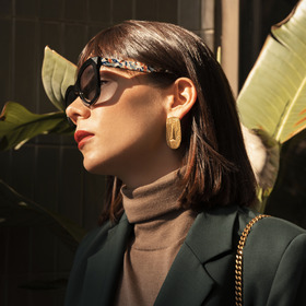 позолоченные серьги masks