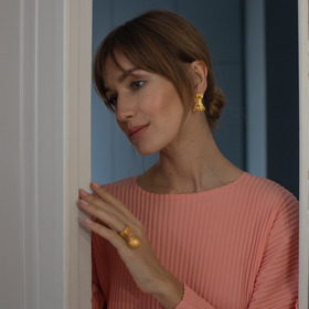 позолоченное кольцо stone из серебра