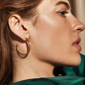 позолоченные серьги-кольца lisbon из серебра