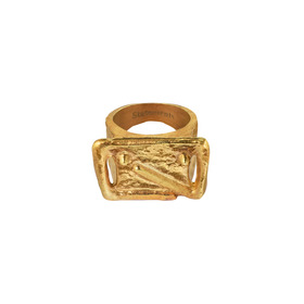 позолоченная печатка idol из серебра