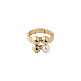 позолоченное серебряное кольцо с жемчужиной