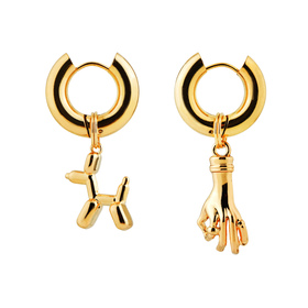 серьги с подвесками "balloon dog and hand"