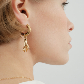 серьги с подвесками "balloon dog and hand"