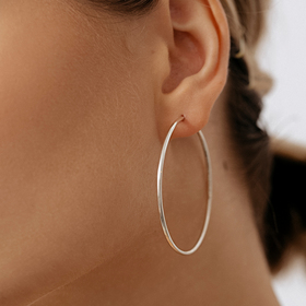 малые серьги-кольца из серебра