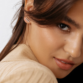 пусеты «пешки» из серебра