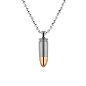 биколорная подвеска-талисман из серебра «пуля»