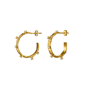 серьги-пусеты круглые с 12 вставками