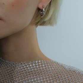 серьги-пусеты круглые с 12 вставками